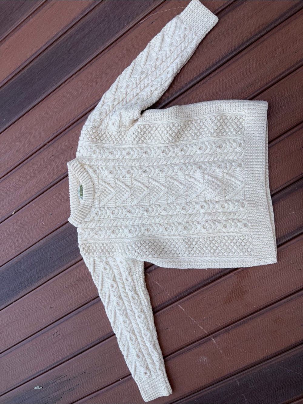 Vintage Republic of Ireland  Cream Cable Knit Sweater